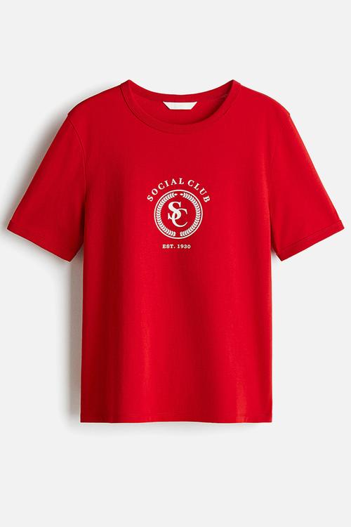 Cotton T-shirt - red/social club