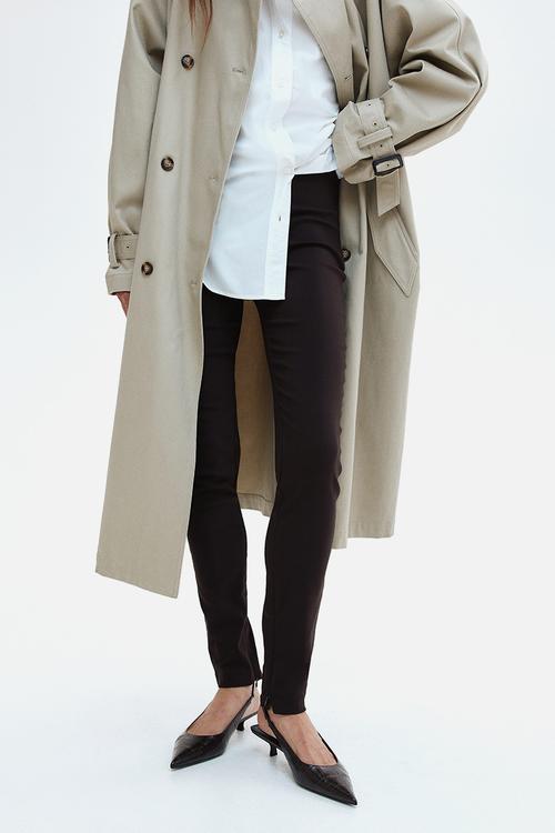 Zip-hem trousers - dark brown
