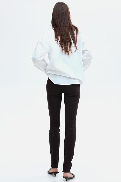 Zip-hem trousers - dark brown