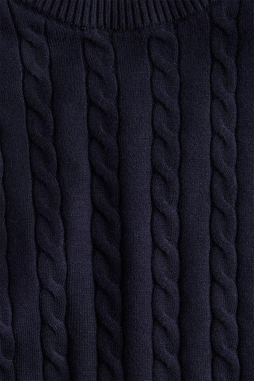 Short cable knit top - navy blue