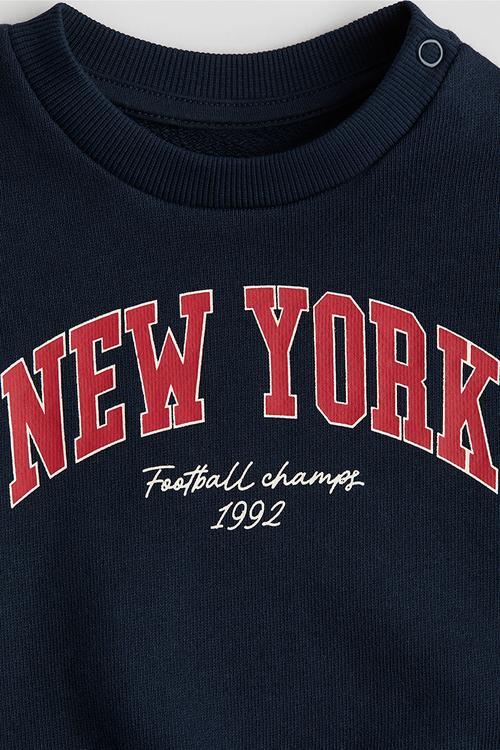 Printed sweatshirt - navy blue new york