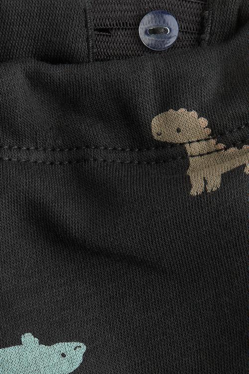 Printed brushed-inside sweatshirt joggers - dark grey dinosaurs