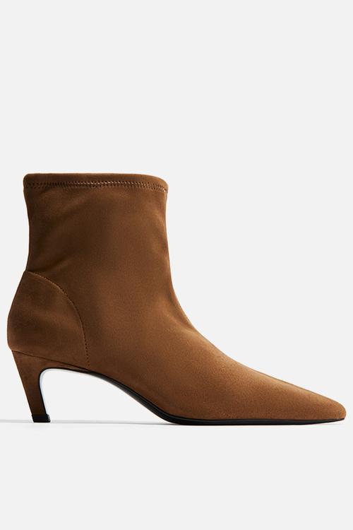 Heeled sock boots - brown