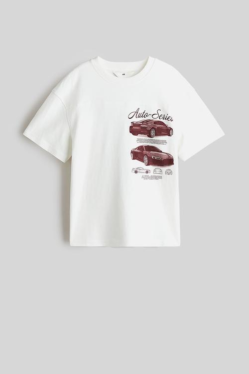 Oversized printed T-shirt - white/auto-series
