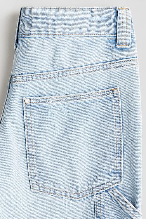 Loose-fit carpenter shorts - light denim blue