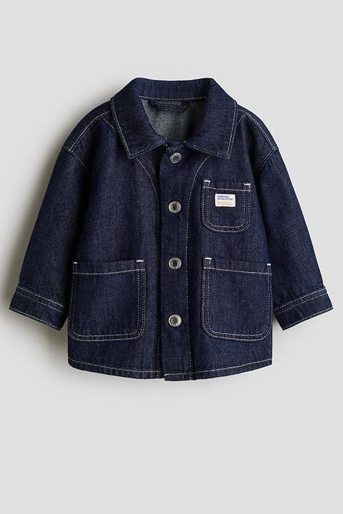 Loose-fit denim overshirt - dark denim blue