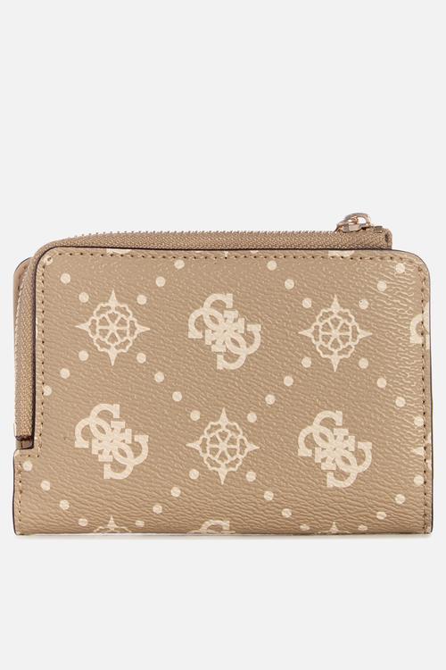 Carrie logo sling zip card case- biscotti logo
