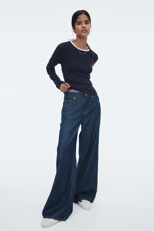 Long-sleeved jumper - navy blue