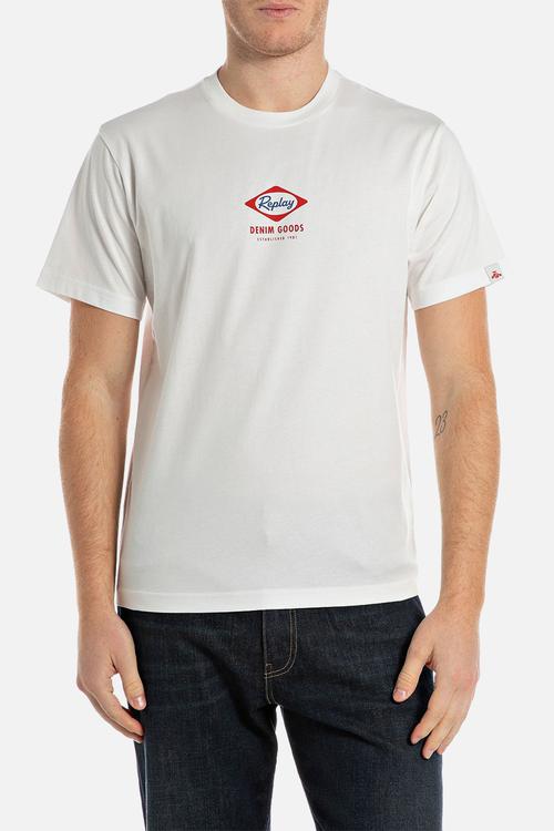 Crew-Neck T-shirt - Heritage Print - White