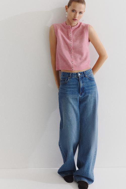 Knitted waistcoat - pink marl