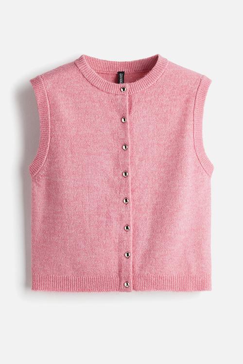 Knitted waistcoat - pink marl