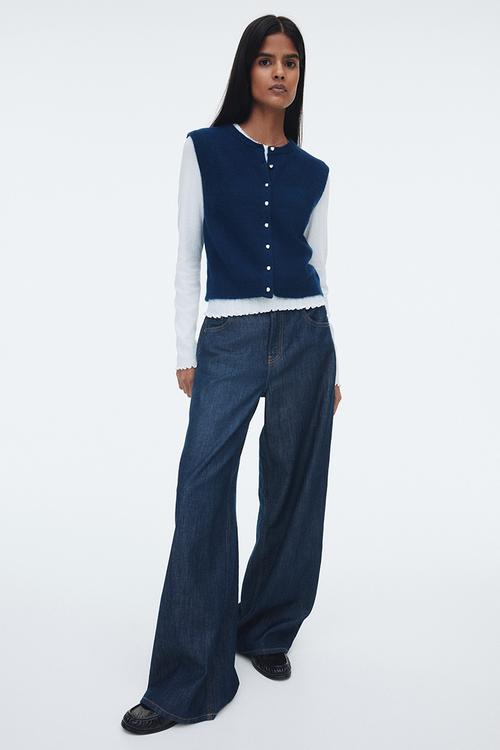Knitted waistcoat - dark blue