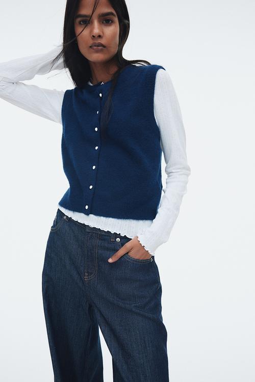 Knitted waistcoat - dark blue