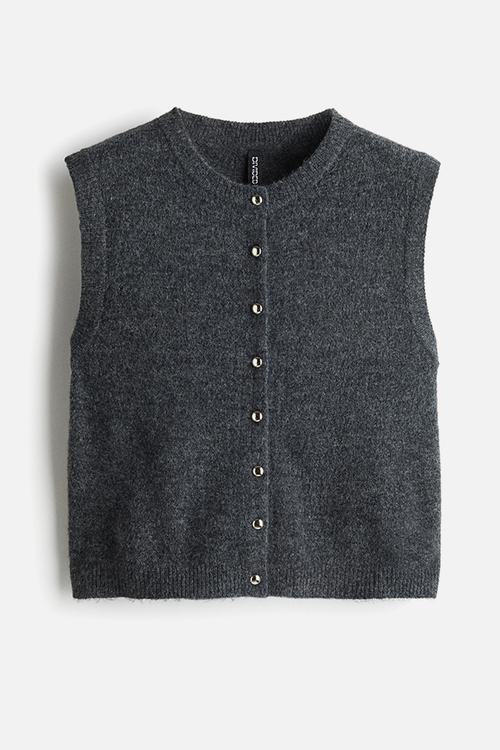 Knitted waistcoat - dark grey marl