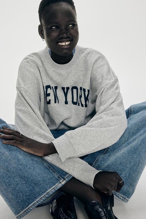 Oversized sweatshirt -  light grey/new york 