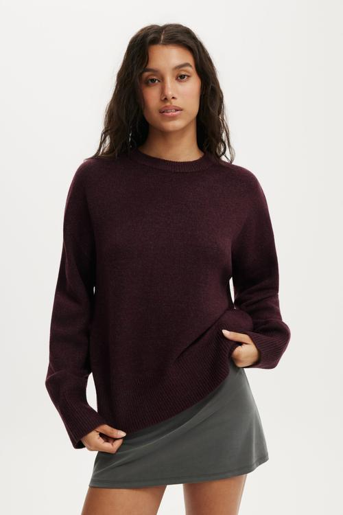 Luxe crew sweater - blackberry belle