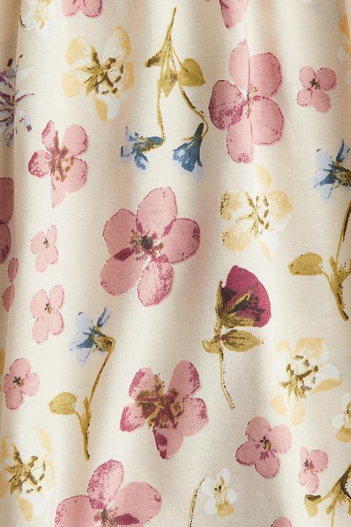 Patterned jersey dress - light beige floral 