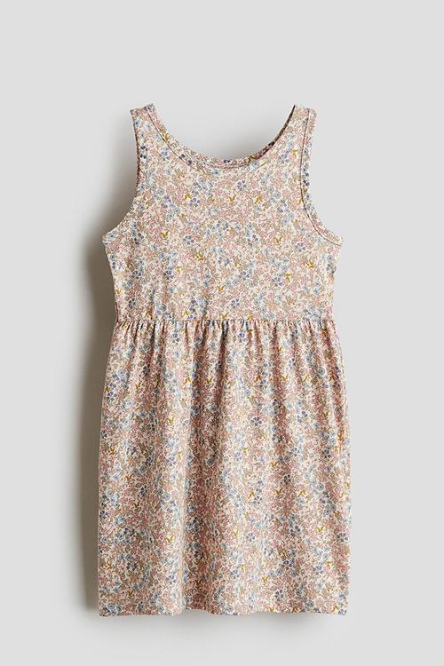 Patterned jersey dress - pink floral