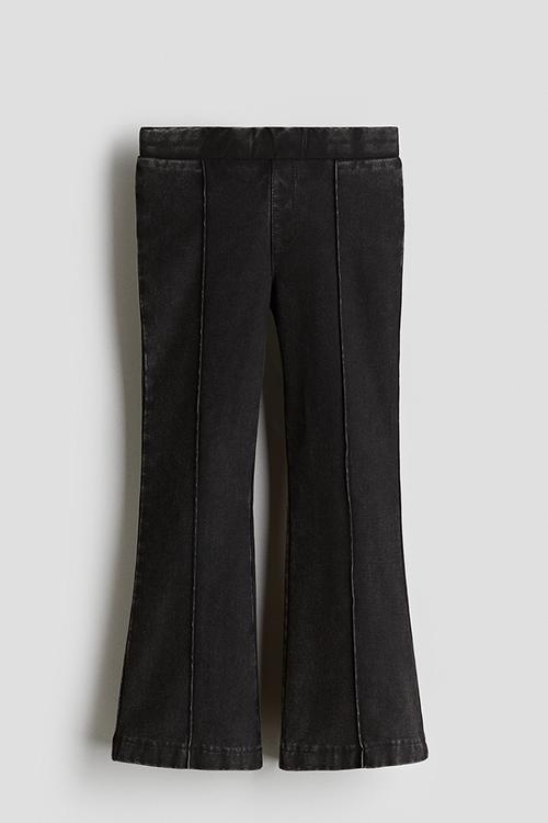 Flared jeggings - washed black