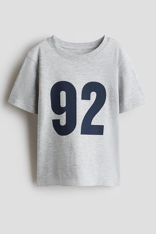 Printed t-shirt - light grey marl/92