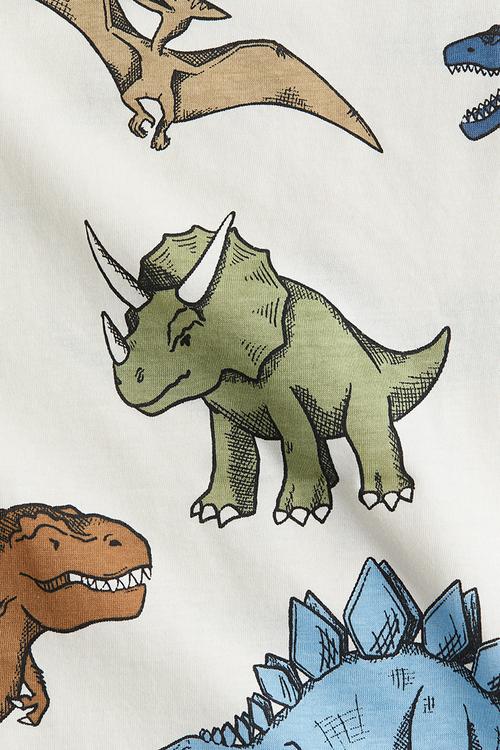 Printed t-shirt - light beige dinosaurs