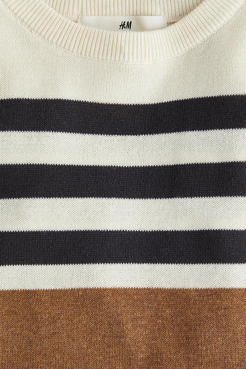 Cotton jumper - light brown striped