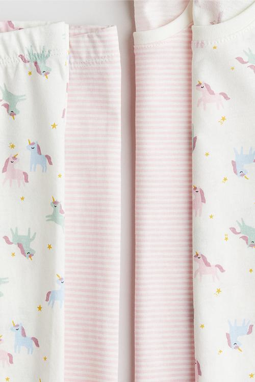2-pack jersey pyjamas - light pink/unicorns
