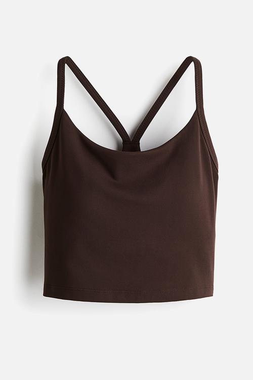 Medium support sports bra with softmove™ - warm brown