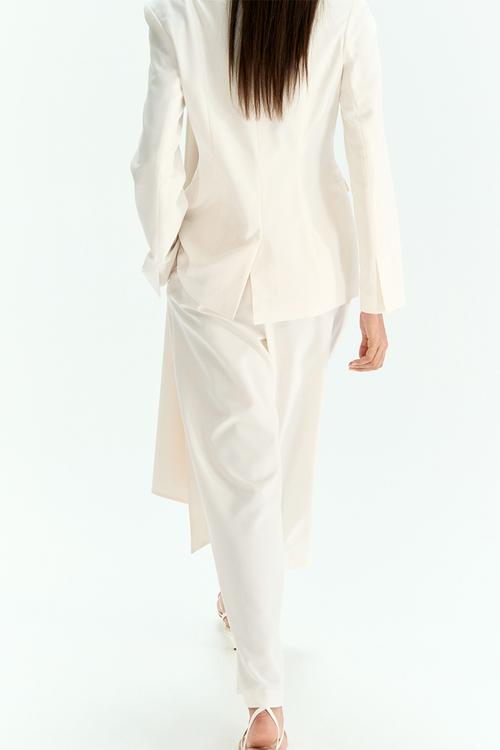 Wide wrapover trousers - white