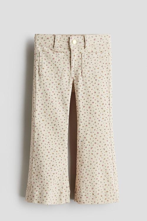 Flared leg jeans - light beige/floral