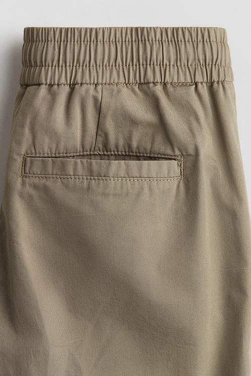 Loose-fit cotton chinos - dark beige