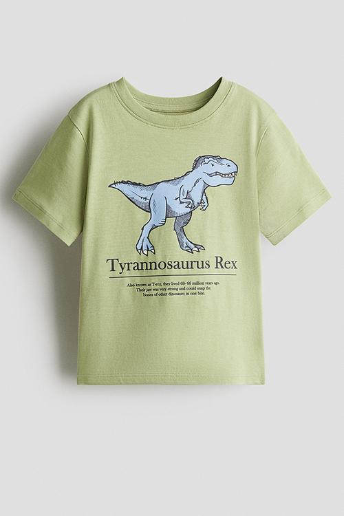 Printed t-shirt - green tyrannosaurus rex