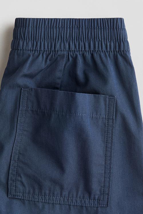 Cotton poplin shorts - blue