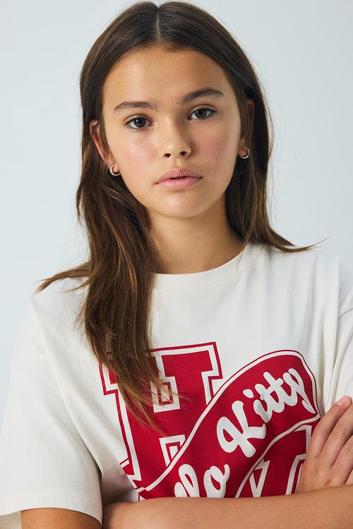 Printed cotton T-shirt - white/hello kitty 