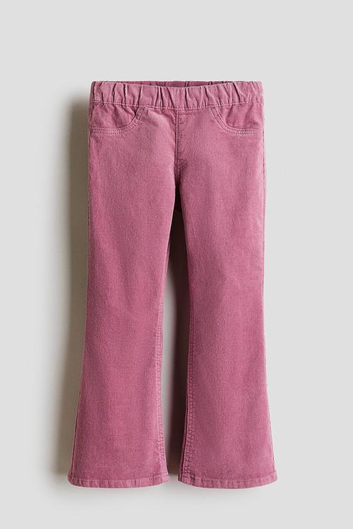 Flared corduroy treggings - pink
