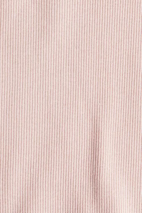 Overlock-detail cotton top - light pink
