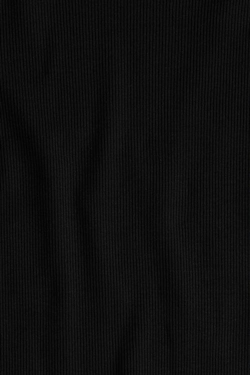 Overlock-detail cotton top - black