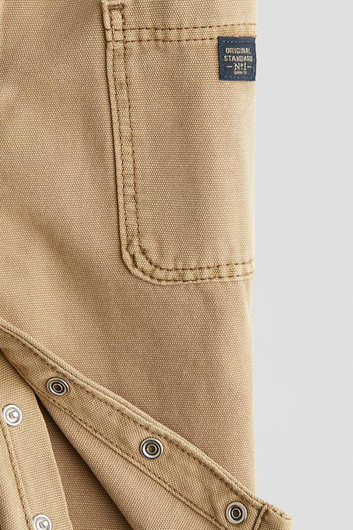 Cotton canvas dungarees - beige