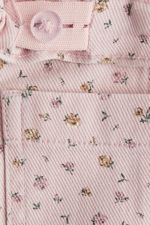 Cotton twill skirt - light pink/floral 