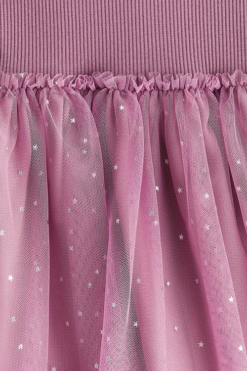 Tulle dress - dusty pink stars