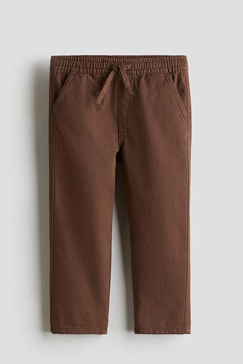 Cotton twill trousers - brown