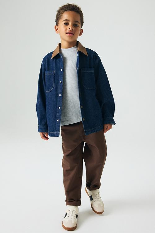 Cotton twill trousers - brown