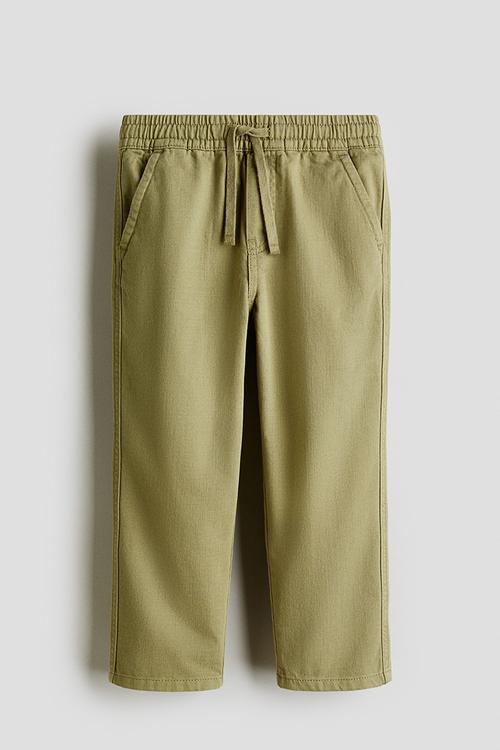 Cotton twill trousers - light khaki green