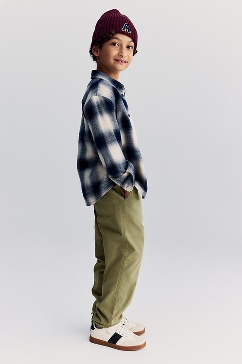 Cotton twill trousers - light khaki green