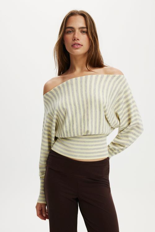 Everfine ls batwing knit - Butter Grey Marle