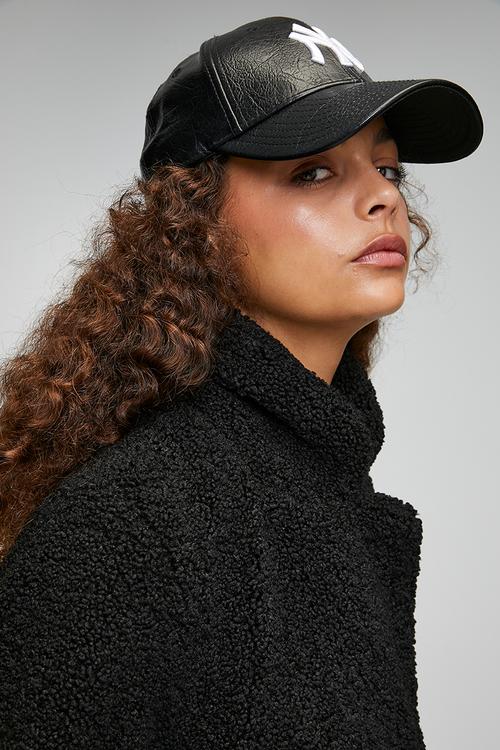 Ladies Long Length Double Breasted Jacket - Black