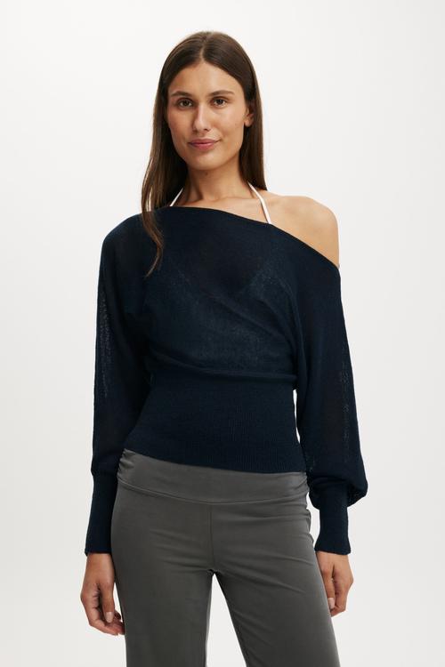 The breezy ls batwing knit - navy