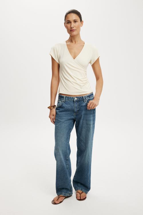 Marlo Wrap Short Sleeve - Honey Cream