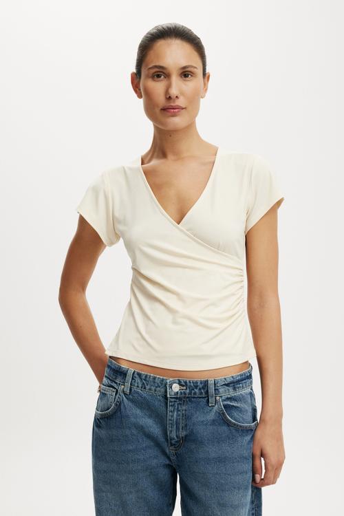 Marlo Wrap Short Sleeve - Honey Cream