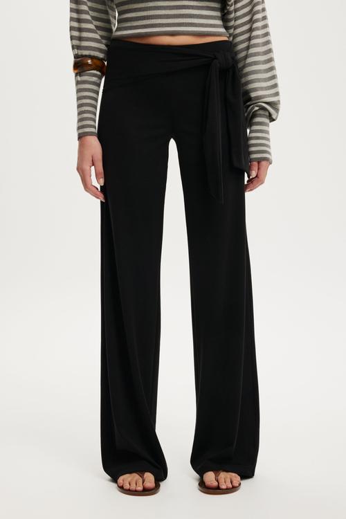 Honey tie pant - black
